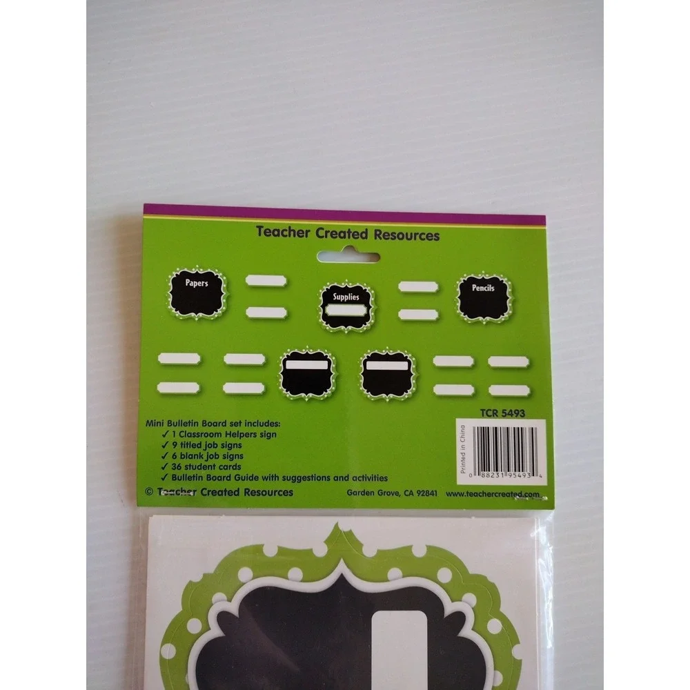 Teachers Created Resources Lime Polka Dots Classroom Helpers Mini Bulletin Board